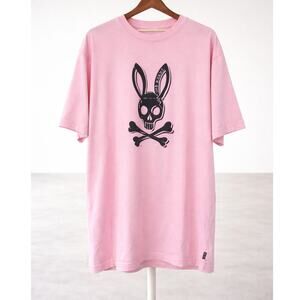 Psycho Bunny T-Shirt Size 9 3XL Pink Peru Logo Graphic Logo Pima Short Sleeve